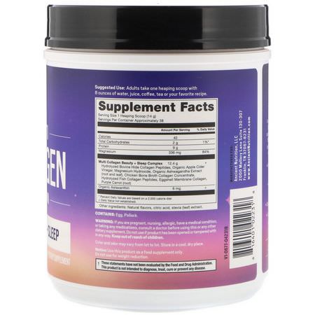 Dr. Axe / Ancient Nutrition, Multi Collagen Protein, Beauty + Sleep, Calming Natural Lavender Flavor, 1.17 lbs (535 g):البر,تين, التغذية الرياضية
