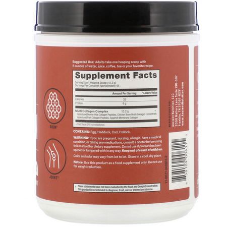 Dr. Axe / Ancient Nutrition, Multi Collagen Protein Powder, 1.01 lb (459 g):البر,تين, التغذية الرياضية