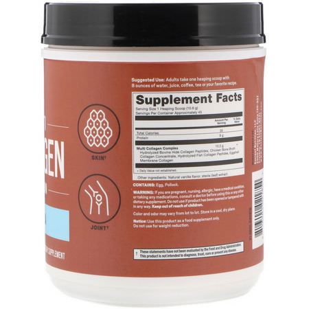 Dr. Axe / Ancient Nutrition, Multi Collagen Protein, Vanilla, 1.05 lbs (475 g):البر,تين, التغذية الرياضية
