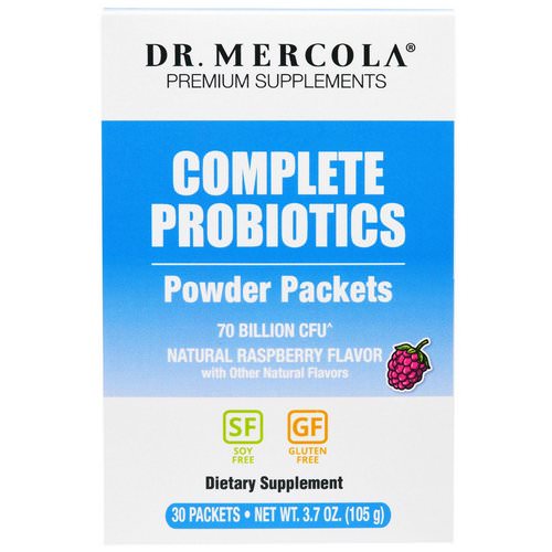 Dr. Mercola, Complete Probiotics Powder Packets, Natural Raspberry Flavor, 30 Packets, 0.12 oz (3.5 g) Each فوائد