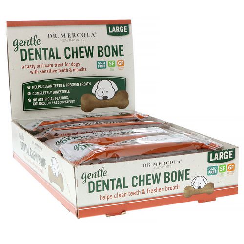 Dr. Mercola, Gentle Dental Chew Bone, Large, For Dogs, 12 Bones, 1.97 oz (56 g) Each فوائد