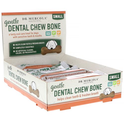 Dr. Mercola, Gentle Dental Chew Bone, Small, For Dogs, 12 Bones, 0.67 oz (19 g) Each فوائد