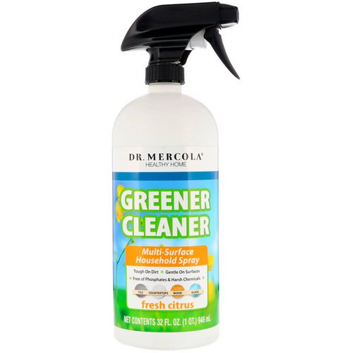 Dr. Mercola, Greener Cleaner, Multi Surface Household Spray, Fresh Citrus, 32 fl oz (946 ml) فوائد