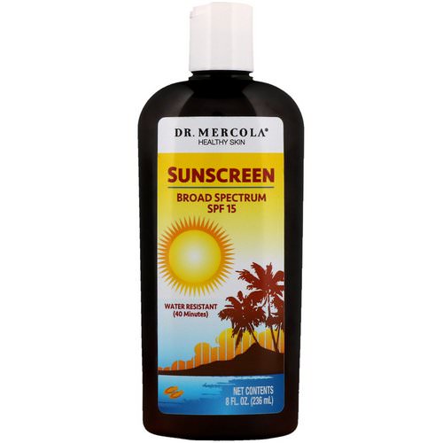 Dr. Mercola, Healthy Skin, Sunscreen, Broad Spectrum SPF 15, 8 fl oz (236 ml) فوائد