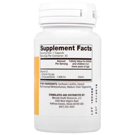 Dr. Mercola, Liposomal Vitamin D, 1,000 IU, 30 Capsules:D3 Cholecalciferol, فيتامين D