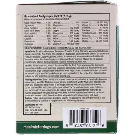 Dr. Mercola, Meal Mix, Multivitamin and Mineral Supplement Mix for Adult Dogs, 30 Packets, 0.26 oz (7.65 g) Each:المعادن, فيتامينات الحي,انات الأليفة