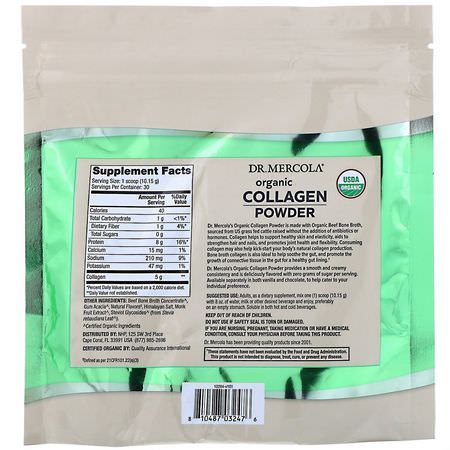 Dr. Mercola, Organic Collagen Powder, Vanilla, 10.74 oz (304.5 g):مكملات الك,لاجين, المفصل