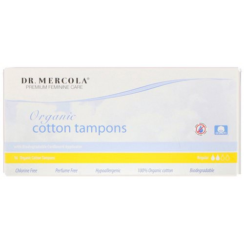 Dr. Mercola, Organic Cotton Tampons, Regular, 16 Tampons فوائد