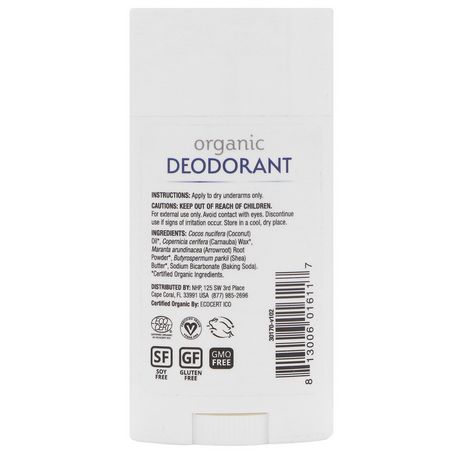 Dr. Mercola, Organic Deodorant, Unscented, 2.5 oz (70.8 g):مزيل العرق, الحمام