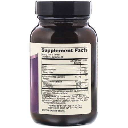 Dr. Mercola, Organic Fermented Elderberry, 60 Tablets:أنفلونزا, سعال