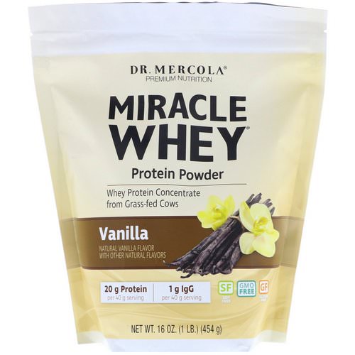 Dr. Mercola, Premium Nutrition, Miracle Whey, Protein Powder, Vanilla, 1 lb (454 g) فوائد