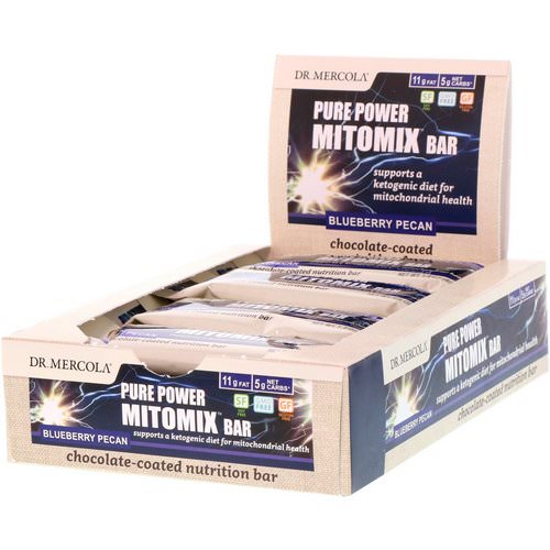 Dr. Mercola, Pure Power Mitomix Bar, Chocolate-Coated Blueberry Pecan, 12 Bars, 1.4 oz (40 g) Each فوائد