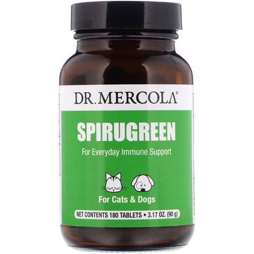 Dr. Mercola, SpiruGreen, For Cats & Dogs, 180 Tablets فوائد