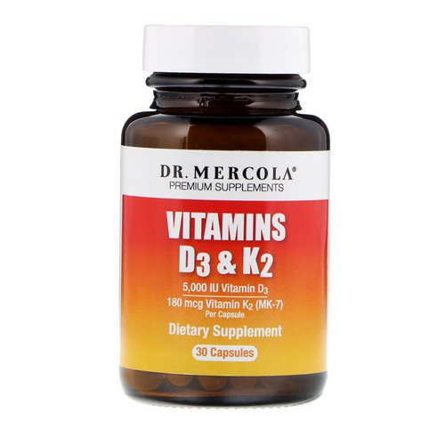 Dr. Mercola, Vitamins D3 & K2, 30 Capsules فوائد