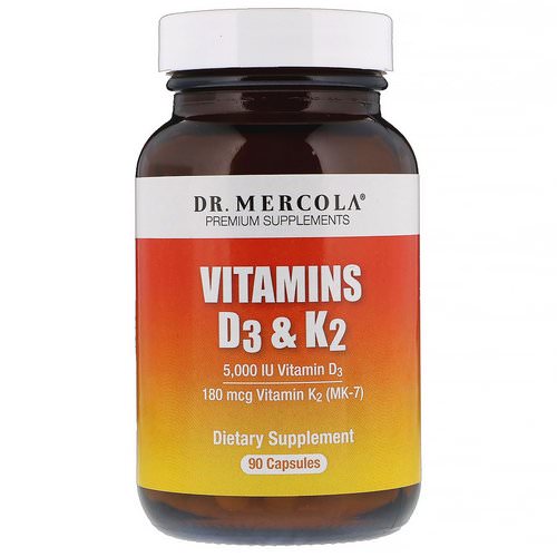 Dr. Mercola, Vitamins D3 & K2, 5,000 IU, 90 Capsules فوائد