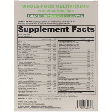 Dr. Mercola, Whole-Food Multivitamin A.M. & P.M. Daily Packs, 30 Dual Packs:الفيتامينات المتعددة, المكملات الغذائية