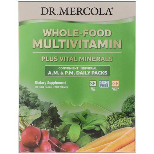 Dr. Mercola, Whole-Food Multivitamin A.M. & P.M. Daily Packs, 30 Dual Packs فوائد