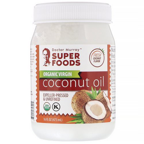 Dr. Murray's, Organic Virgin Coconut Oil, Expeller-Pressed & Unrefined, 16 fl oz (473 ml) فوائد