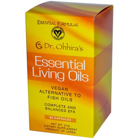 Dr. Ohhira's, Essential Living Oils, 60 Capsules:تركيبات Omega 3-6-9, EFA