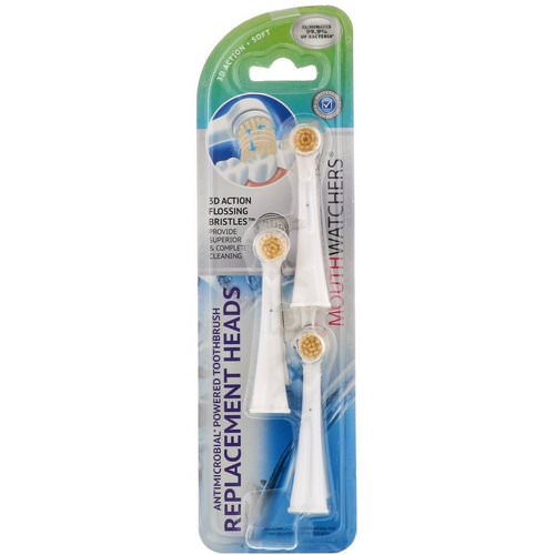 Dr. Plotka, MouthWatchers, Antimicrobial Powered Toothbrush Replacement Heads, Pack of 3 فوائد