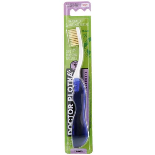 Dr. Plotka, MouthWatchers, Travel, Naturally Antimicrobial Toothbrush, Soft, Blue, 1 Toothbrush فوائد