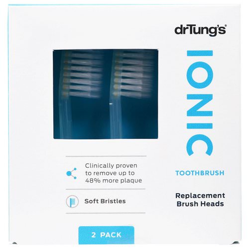 Dr. Tung's, Ionic Toothbrush, Replacement Brush Heads, Soft Bristles, 2 Pack فوائد