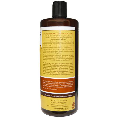 Dr. Woods, Almond Castile Soap with Fair Trade Shea Butter, 32 fl oz (946 ml):المنظفات, غسل ال,جه