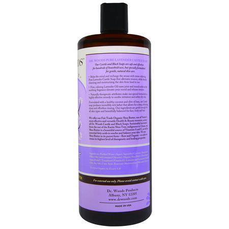 Dr. Woods, Lavender, Castile Soap, Fair Trade, Shea Butter, 32 fl oz (946 ml):المنظفات, غسل ال,جه