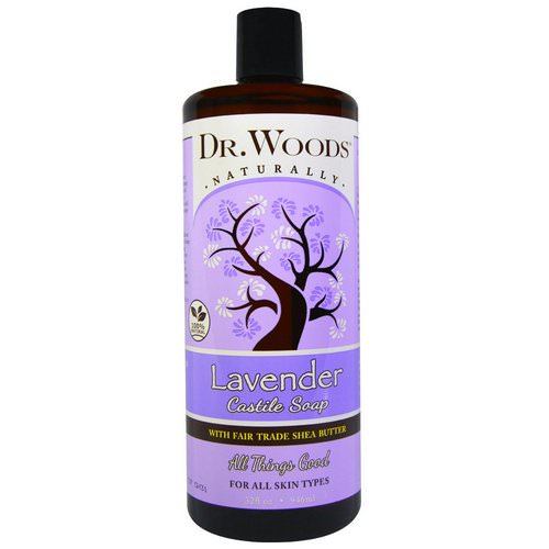 Dr. Woods, Lavender, Castile Soap, Fair Trade, Shea Butter, 32 fl oz (946 ml) فوائد