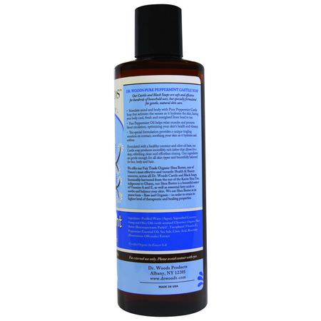 Dr. Woods, Peppermint Castile Soap with Fair Trade Shea Butter, 8 fl oz (236 ml):المنظفات, غسل ال,جه