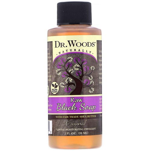 Dr. Woods, Raw Black Soap, with Fair Trade Shea Butter, Original, 2 fl oz (59 ml) فوائد