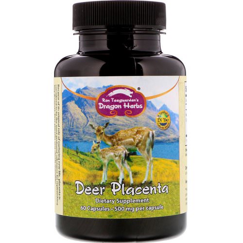 Dragon Herbs, Deer Placenta, 500 mg, 60 Capsules فوائد