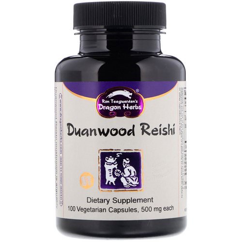 Dragon Herbs, Duanwood Reishi, 500 mg, 100 Vegetarian Capsules فوائد
