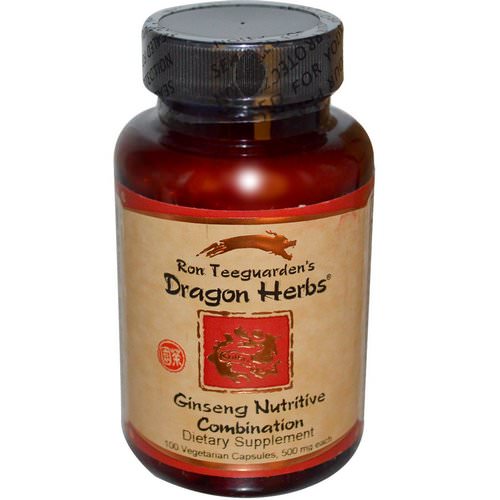 Dragon Herbs, Ginseng Nutritive Combination, 500 mg, 100 Veggie Caps فوائد
