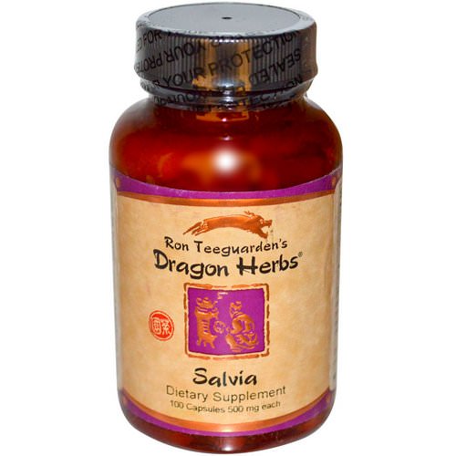 Dragon Herbs, Salvia, 500 mg, 100 Capsules فوائد