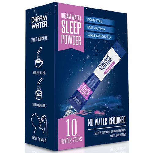 Dream Water, Sleep Powder, Snoozeberry, 10 Sticks, 3 g Each فوائد