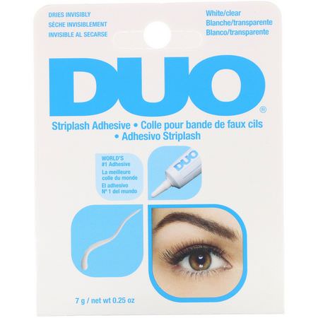 DUO, Striplash Adhesive, White/Clear, 0.25 oz (7 g):الرم,ش, العي,ن