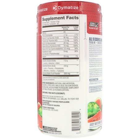 Dymatize Nutrition, All 9 Amino, Juicy Watermelon, 15.87 oz (450 g):الأحماض الأمينية