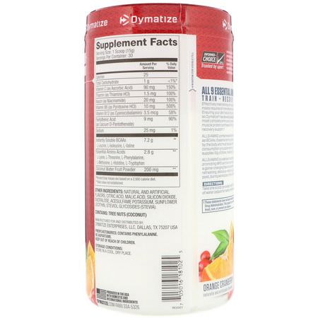 Dymatize Nutrition, All 9 Amino, Orange Cranberry, 15.87 oz (450 g):الأحماض الأمينية