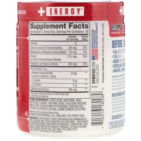 Dymatize Nutrition, AminoPro with Energy, Fruit Punch with Caffeine, 9.52 oz (270 g):BCAA,الأحماض الأمينية
