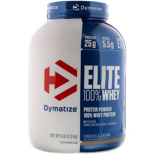 Dymatize Nutrition, Elite 100% Whey Protein Powder, Cookies & Cream, 5 lbs (2.3 kg) فوائد