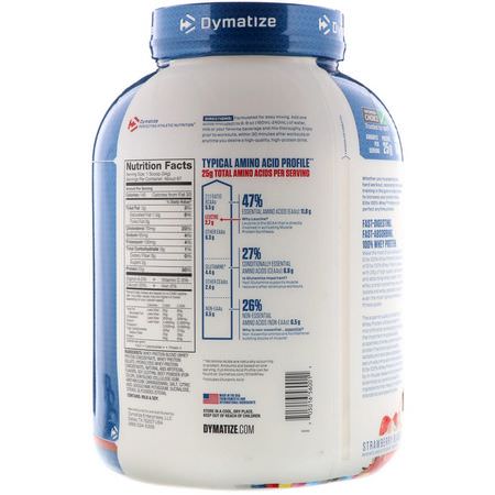 Dymatize Nutrition, Elite 100% Whey Protein Powder, Strawberry Blast, 5 lbs (2.3 kg):بر,تين مصل اللبن, التغذية الرياضية