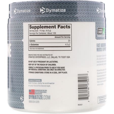 Dymatize Nutrition, Glutamine Micronized, Unflavored, 17.64 oz (500 g):L-Glutamine, أحماض أمينية