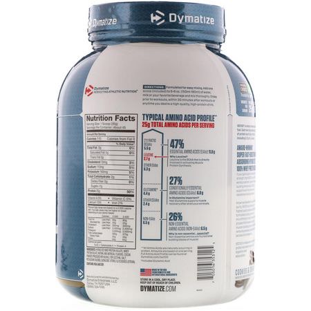 Dymatize Nutrition, ISO 100 Hydrolyzed 100% Whey Protein Isolate, Cookies & Cream, 3 lbs (1.36 kg):بر,تين مصل اللبن, التغذية الرياضية