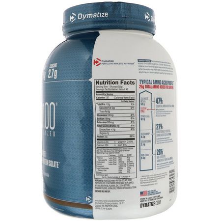 Dymatize Nutrition, ISO 100 Hydrolyzed, 100% Whey Protein Isolate, Fudge Brownie, 3 lbs (1.4 kg):بر,تين مصل اللبن, التغذية الرياضية
