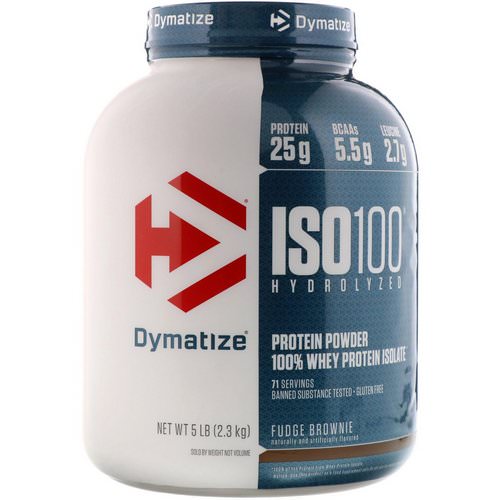 Dymatize Nutrition, ISO-100 Hydrolyzed, 100% Whey Protein Isolate, Fudge Brownie, 5 lbs (2.3 kg) فوائد