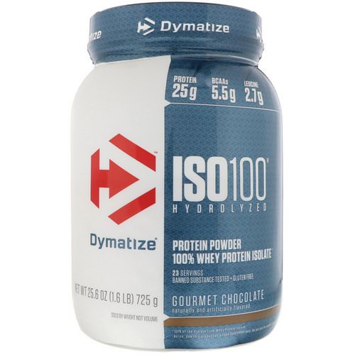 Dymatize Nutrition, ISO 100 Hydrolyzed, 100% Whey Protein Isolate, Gourmet Chocolate, 1.6 lbs (725 g) فوائد
