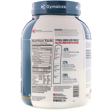 Dymatize Nutrition, ISO 100 Hydrolyzed, 100% Whey Protein Isolate, Peanut Butter, 3 lbs (1.4 kg):بر,تين مصل اللبن, التغذية الرياضية