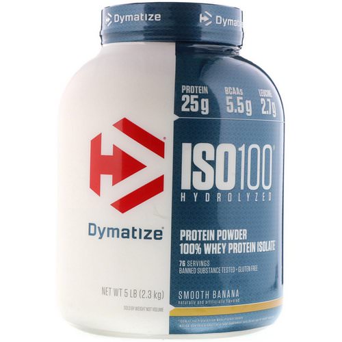 Dymatize Nutrition, ISO 100 Hydrolyzed, 100% Whey Protein Isolate, Smooth Banana, 5 lbs (2.3 kg) فوائد