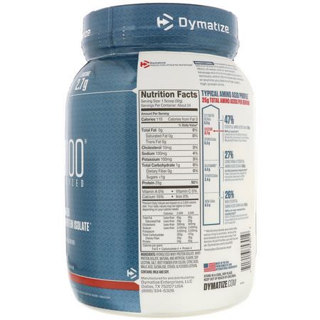 Dymatize Nutrition, ISO 100 Hydrolyzed, 100% Whey Protein Isolate, Strawberry, 1.6 lbs (725 g):بر,تين مصل اللبن, التغذية الرياضية